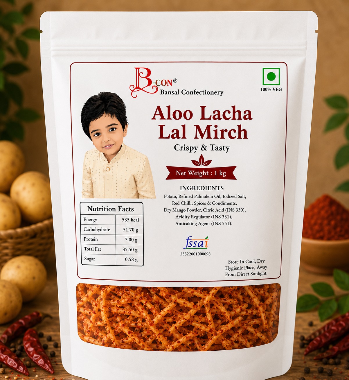 Aloo Lachha LAL Mirch